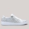 Grundy's Shoes Cabello Uptown white perforated leather sneaker with side zip and textured rubber sole