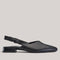 Grundy's Shoes Paul Green 6163 black leather pointed-toe slingback with adjustable heel strap and low block heel