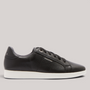 Grundy's Shoes FRANKIE4 Jackie V black leather sneaker with white sole and cushioned support system