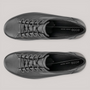 Grundy's Shoes ECCO Soft 2.0 women's black leather lace-up sneakers viewed from above.