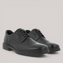 Grundy's Shoes ECCO Helsinki 2 black leather lace-up dress shoes with shock-absorbing soles and padded collar.