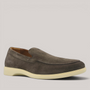 Grundy's Shoes Amberjack loafer in dark grey Italian suede with a comfortable cream-coloured TPU outsole.