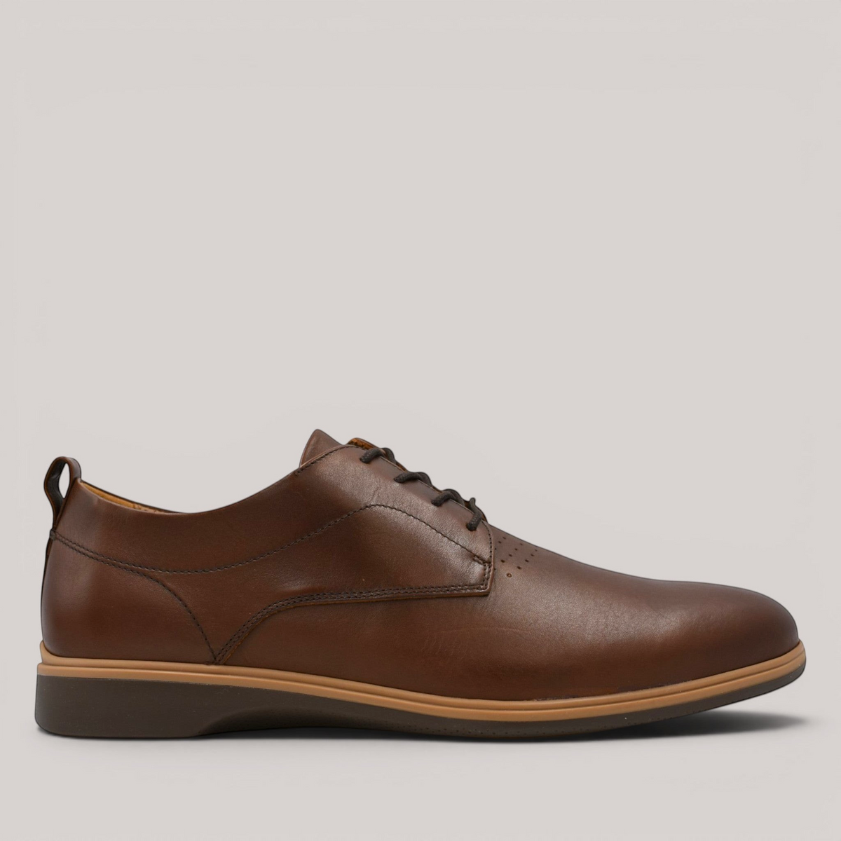 Grundy's Shoes Amberjack The Original brown full grain leather lace-up shoe with a durable TPU outsole