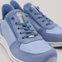Grundy's Shoes Ara Osaka 2.0 blue leather and suede sneakers with elastic laces and durable rubber soles.