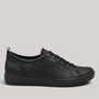 Grundy's Shoes ECCO Soft 7 women's black leather waterproof sneaker with lace-up closure and durable PU sole.