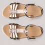 Grundy's Shoes ECCO Flash metallic silver leather sandals with adjustable straps and cushioned footbeds