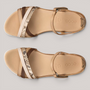Grundy's Shoes ECCO Flash sandals featuring multi-tonal brown and snakeskin-patterned leather straps with ankle buckle.