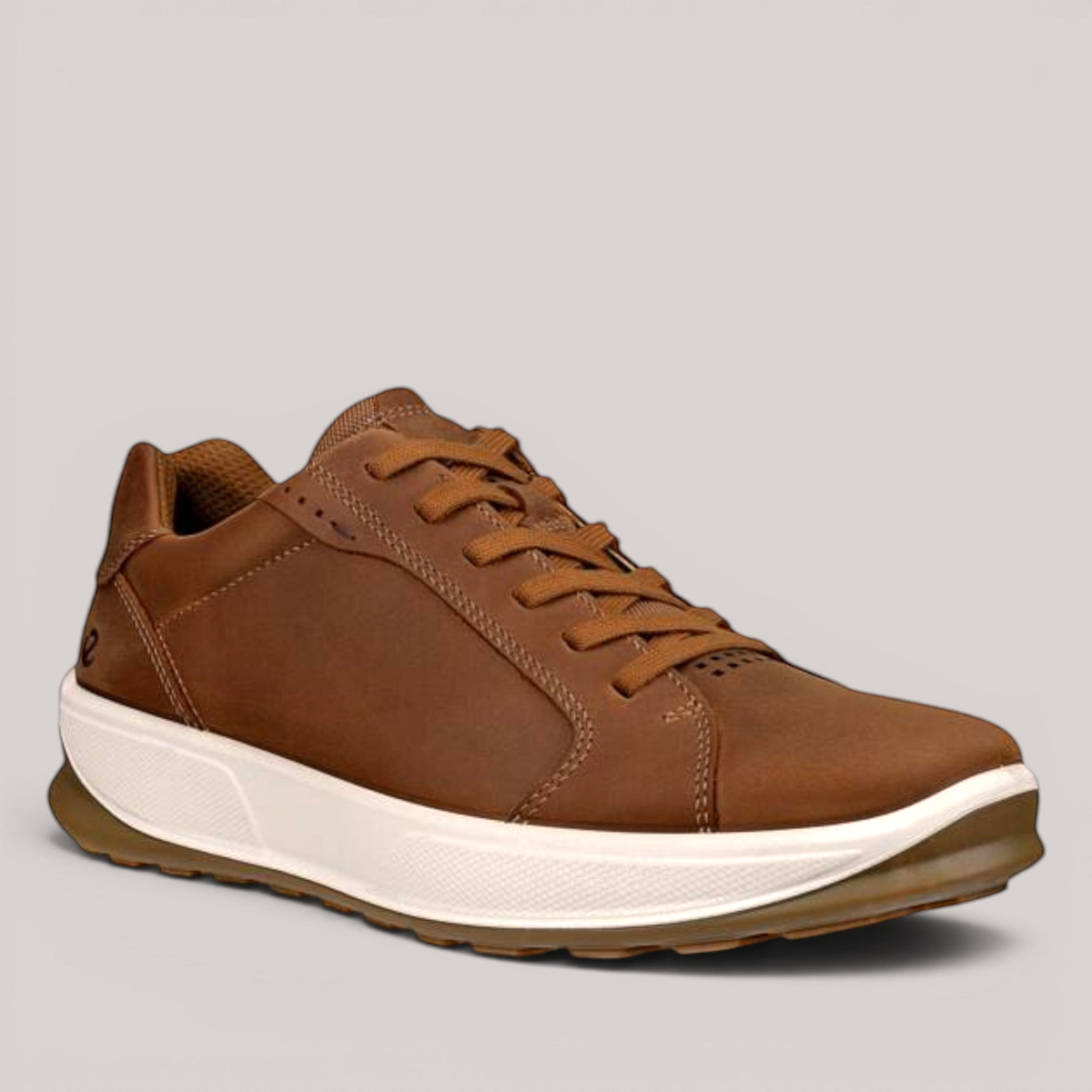 Grundy's Shoes ECCO Byway 2.0 brown leather sneaker with white midsole and rubber outsole for everyday comfort