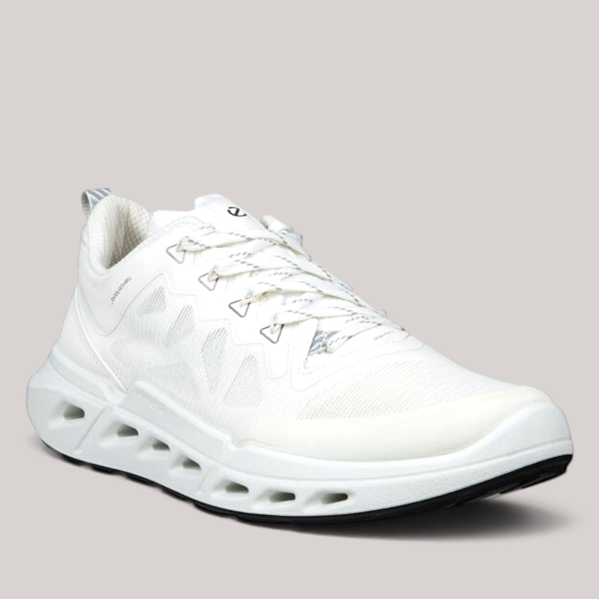 Grundy's Shoes ECCO Biom 720 white performance mesh sneaker with breathable design and cushioned rubber sole