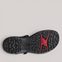 Grundy's Shoes ECCO Offroad Roam women's sandal black rubber outsole with red traction detail and tread pattern