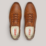 Grundy's Shoes Pikolinos Getafe brown leather trainers with elastic closure and white lightweight soles