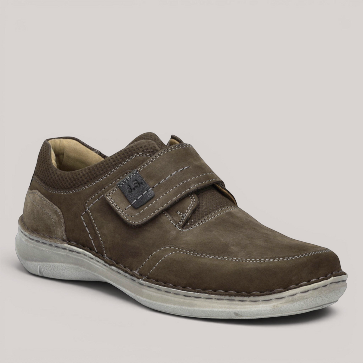 Grundy's Shoes Josef Seibel New Anvers 83 brown leather casual shoe with Velcro closure and contrast stitching