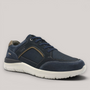Grundy's Shoes Josef Seibel Wales 51 navy suede and mesh waterproof sneaker with a white lightweight EVA sole.