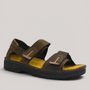 Grundy's Shoes Naot Martin brown leather orthotic sandal with adjustable Velcro straps and suede innersole