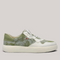 Grundy's Shoes Think 001303 lace-up sneaker in sage green and white floral nubuck and smooth leather