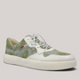 Grundy's Shoes Think 001303 lace-up sneaker in sage green and white floral nubuck and smooth leather