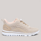 Grundy's Shoes Propet Travel Active beige engineered mesh sneaker with adjustable toggle and white EVA rubber sole