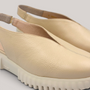 Grundy's Shoes Wonders 4411 beige leather slingback shoes with a lightweight platform sole and adjustable strap.