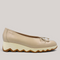 Grundy's Shoes Wonders 7621 beige leather ballet wedge with a signature bow detail and a slip-resistant sole.