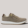 Grundy's Shoes Ara Matteo 2.0 taupe suede lace-up sneaker with side zip and white rubber sole
