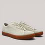 Grundy's Shoes ECCO Soft 10 men's sneakers in light grey suede with a durable gum rubber sole and lace-up closure.
