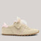 Grundy's Shoes Paul Green 5508 beige suede retro sneaker with pink accents, ribbon laces, and arch support.
