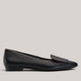 Grundy's Shoes Paul Green 3792 black leather pointed-toe loafer with a low heel and minimalist design.