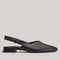 Grundy's Shoes Paul Green 6163 black leather pointed-toe slingback with adjustable heel strap and low block heel