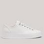 Grundy's Shoes Paul Green 4081 white leather platform sneakers with elastic laces and silver eyelets