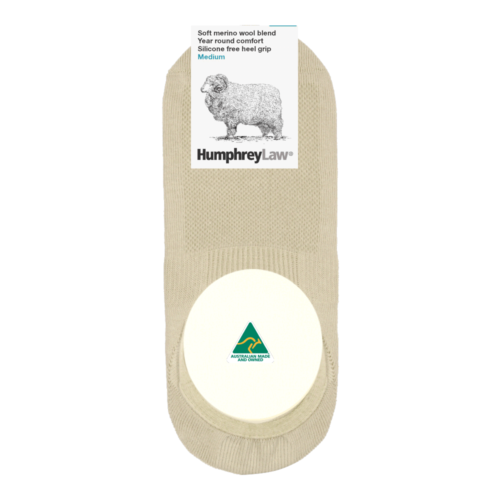 Humphrey Law - 86In - Fine Merino Wool Invisible Sock With Silicone Free Heel Grip